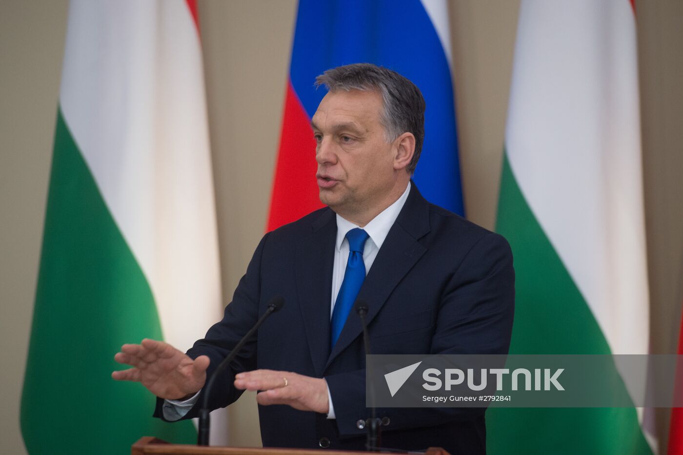 Russian President Vladimir Putin meets with Hungarian Prime Minister Viktor Orban