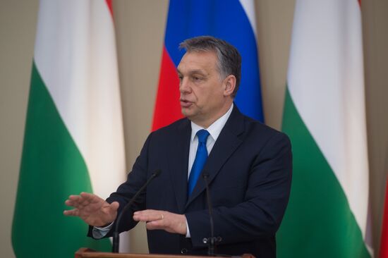 Russian President Vladimir Putin meets with Hungarian Prime Minister Viktor Orban