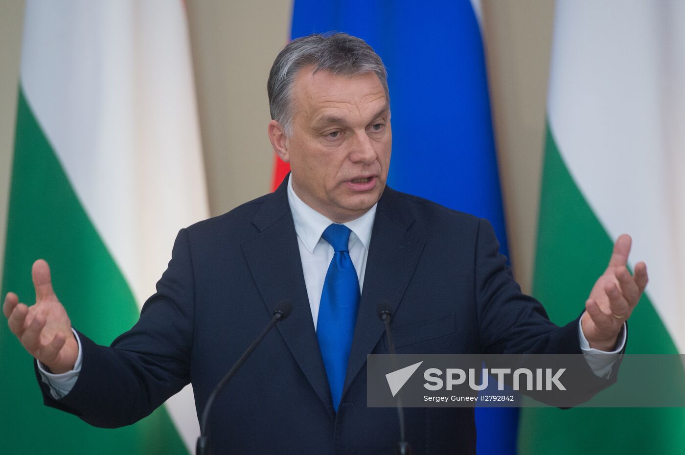 Russian President Vladimir Putin meets with Hungarian Prime Minister Viktor Orban