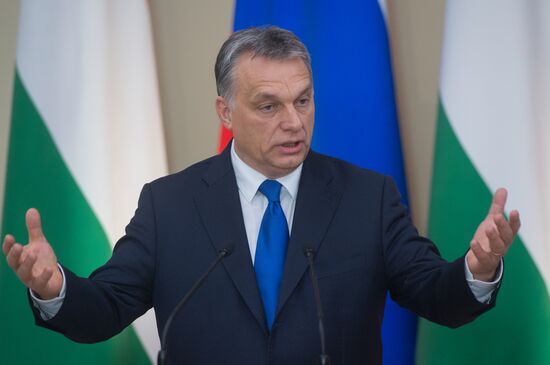 Russian President Vladimir Putin meets with Hungarian Prime Minister Viktor Orban