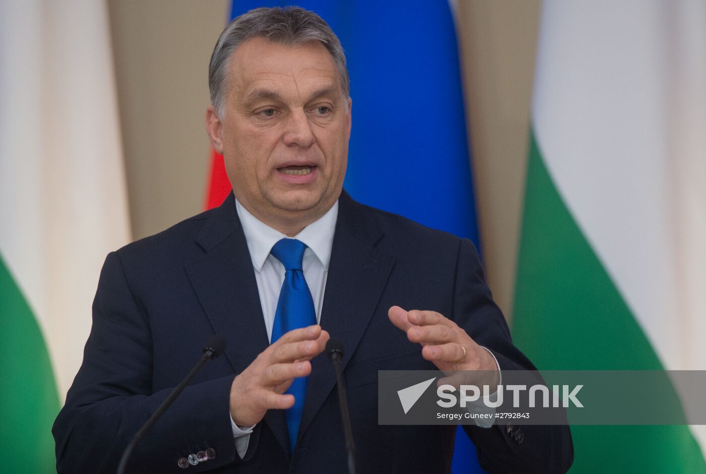 Russian President Vladimir Putin meets with Hungarian Prime Minister Viktor Orban