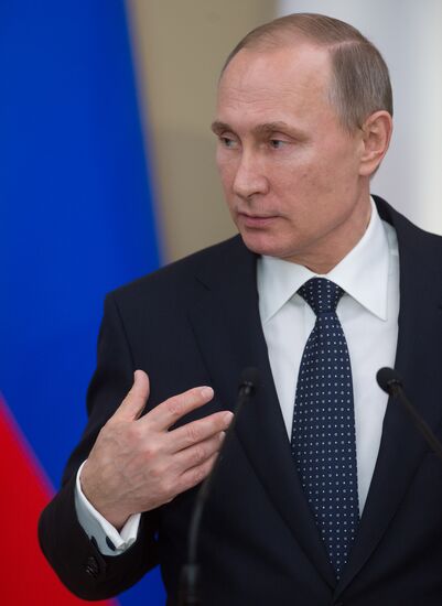 Russian President Vladimir Putin meets with Hungarian Prime Minister Viktor Orban