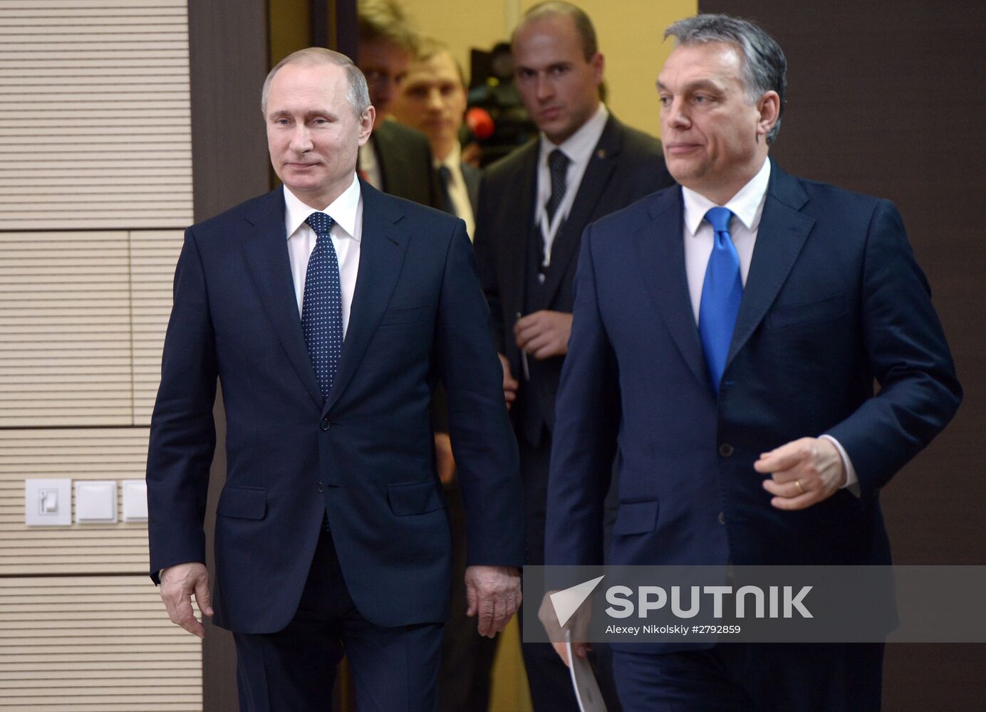 Russian President Vladimir Putin meets with Hungarian Prime Minister Viktor Orban