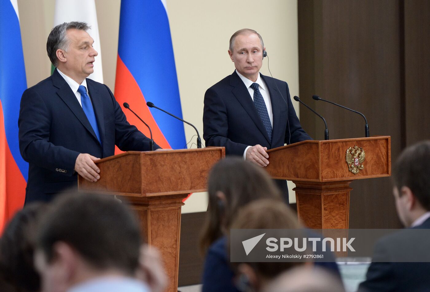 Russian President Vladimir Putin meets with Hungarian Prime Minister Viktor Orban