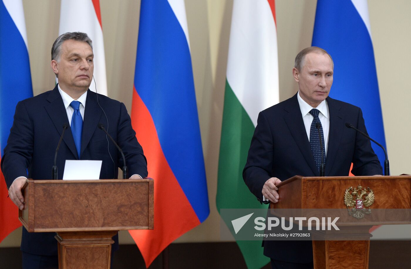 Russian President Vladimir Putin meets with Hungarian Prime Minister Viktor Orban