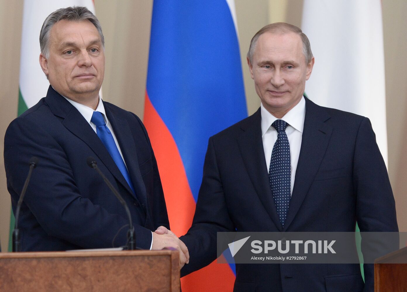 Russian President Vladimir Putin meets with Hungarian Prime Minister Viktor Orban