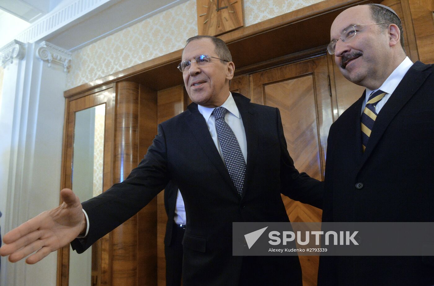 Russian Foreign Minister Sergey Lavrov meets with his Israeli counterpart Dore Gold