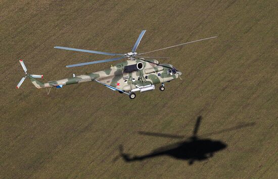 Army aviation helicopters on training mission