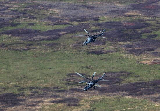 Army aviation helicopters on training mission