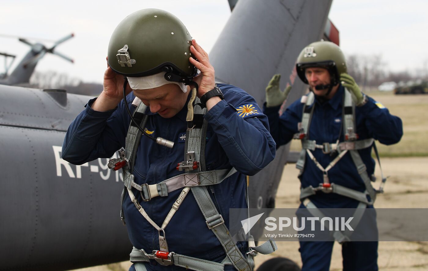 Army aviation helicopters on training mission