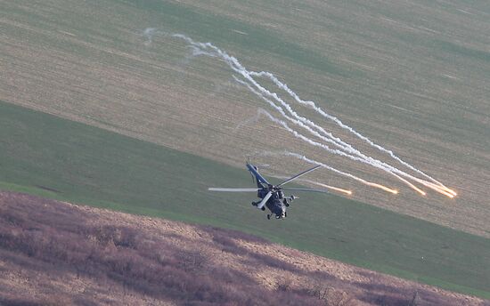 Army aviation helicopters on training mission