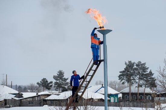 Winter Spartakiad in the village of Evgashchino, Omsk region