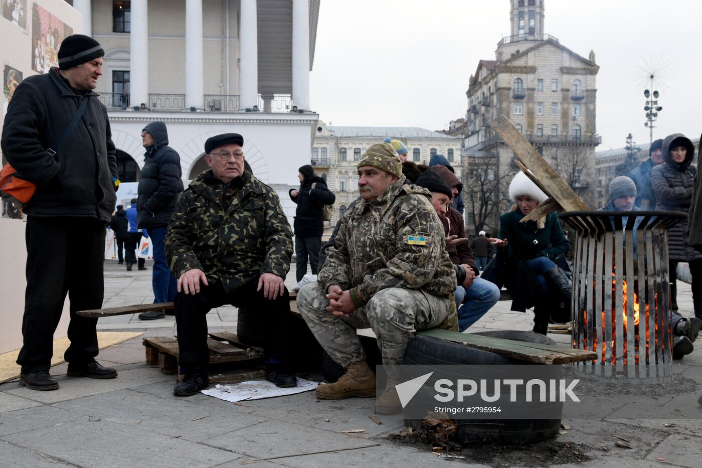 People's Veche (Assembly) of radicals on Indepence Square in Kiev