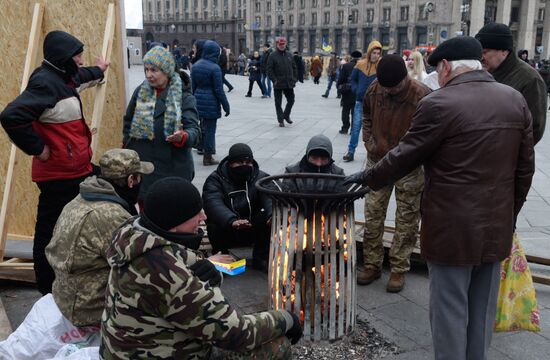 People's Veche (Assembly) of radicals on Indepence Square in Kiev