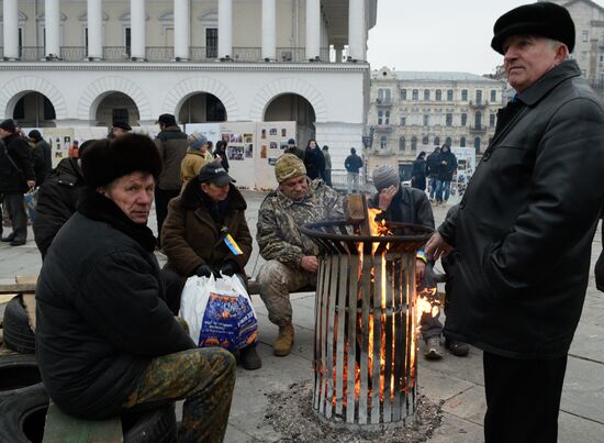 People's Veche (Assembly) of radicals on Indepence Square in Kiev