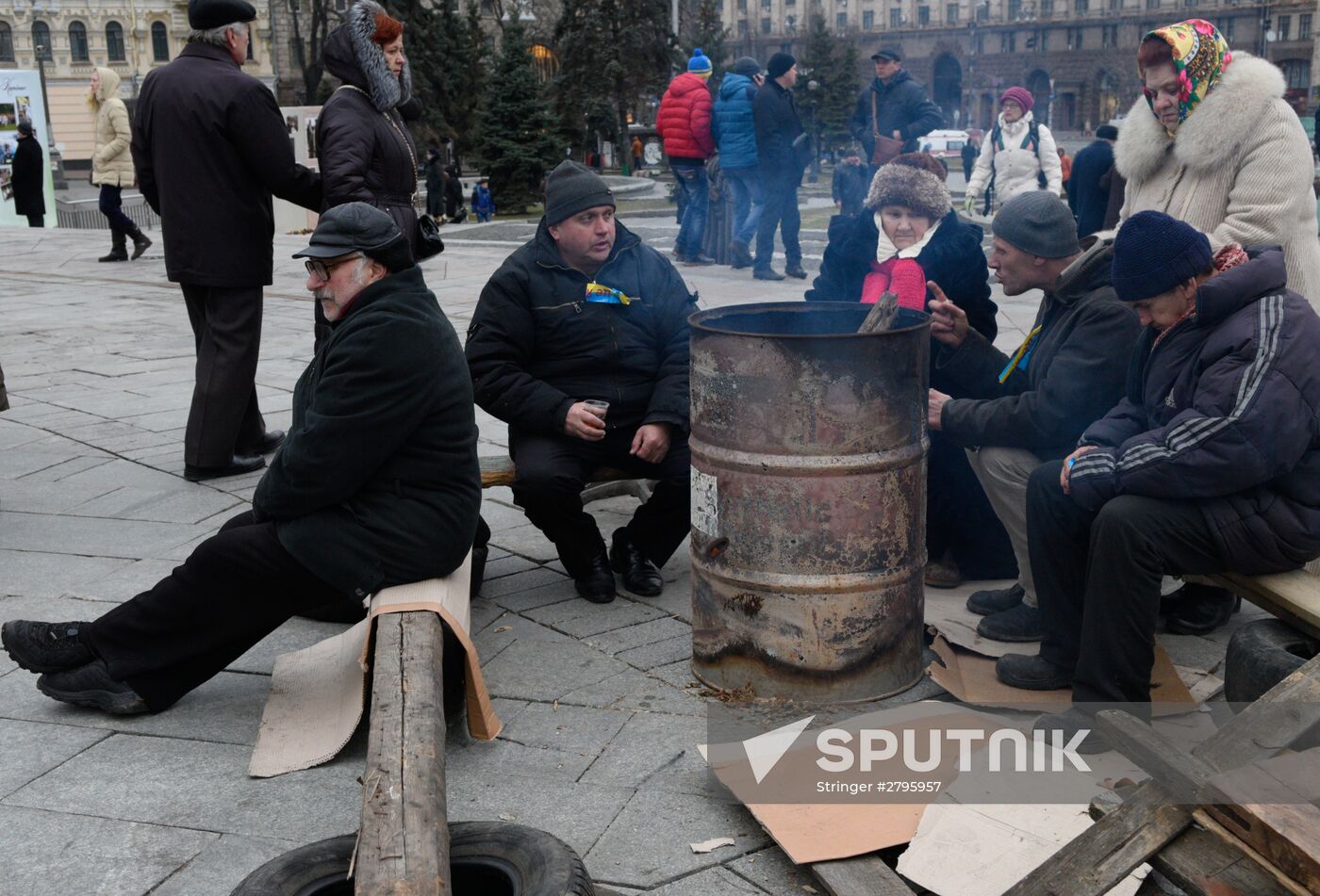 People's Veche (Assembly) of radicals on Indepence Square in Kiev