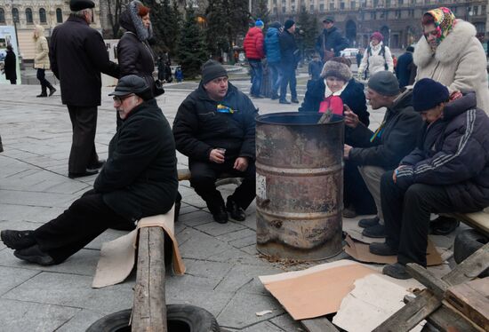 People's Veche (Assembly) of radicals on Indepence Square in Kiev