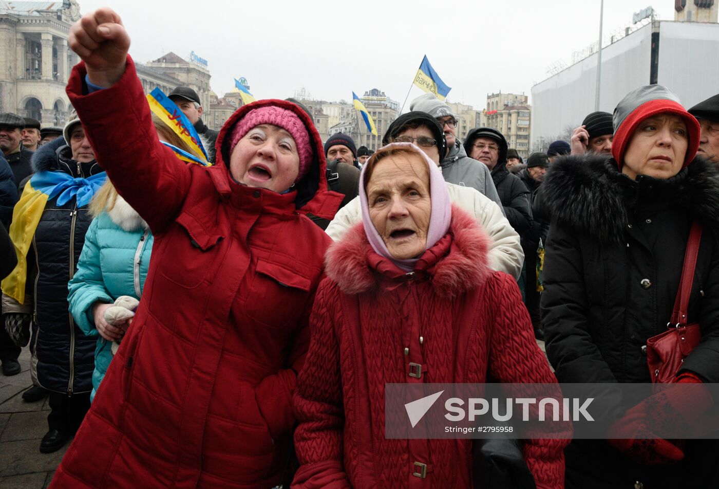 People's Veche (Assembly) of radicals on Indepence Square in Kiev