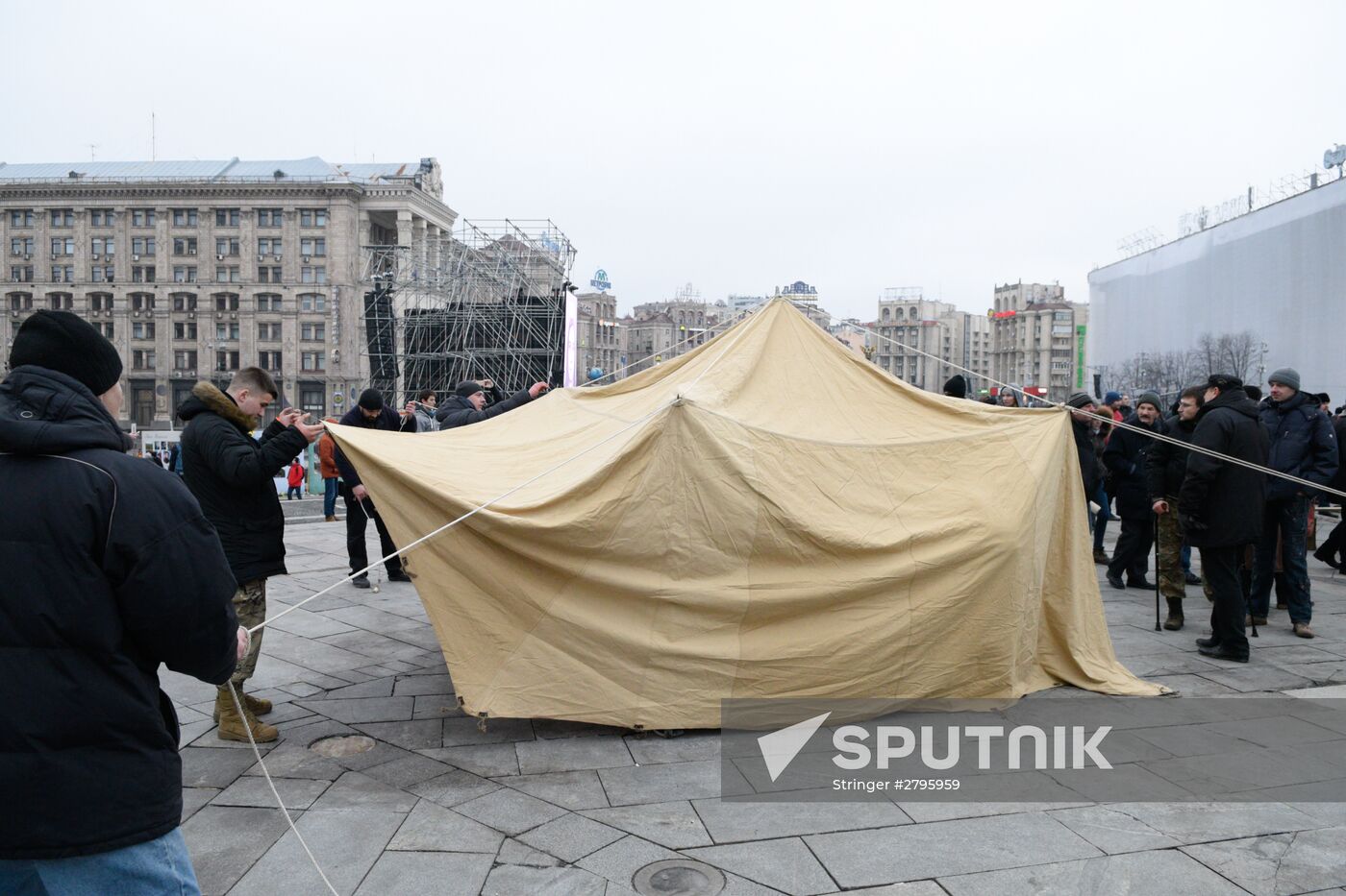 People's Veche (Assembly) of radicals on Indepence Square in Kiev