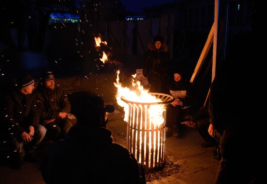 People's Veche (Assembly) of radicals on Indepence Square in Kiev