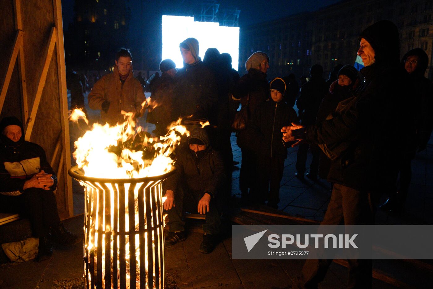 People's Veche (Assembly) of radicals on Indepence Square in Kiev