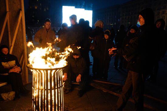 People's Veche (Assembly) of radicals on Indepence Square in Kiev