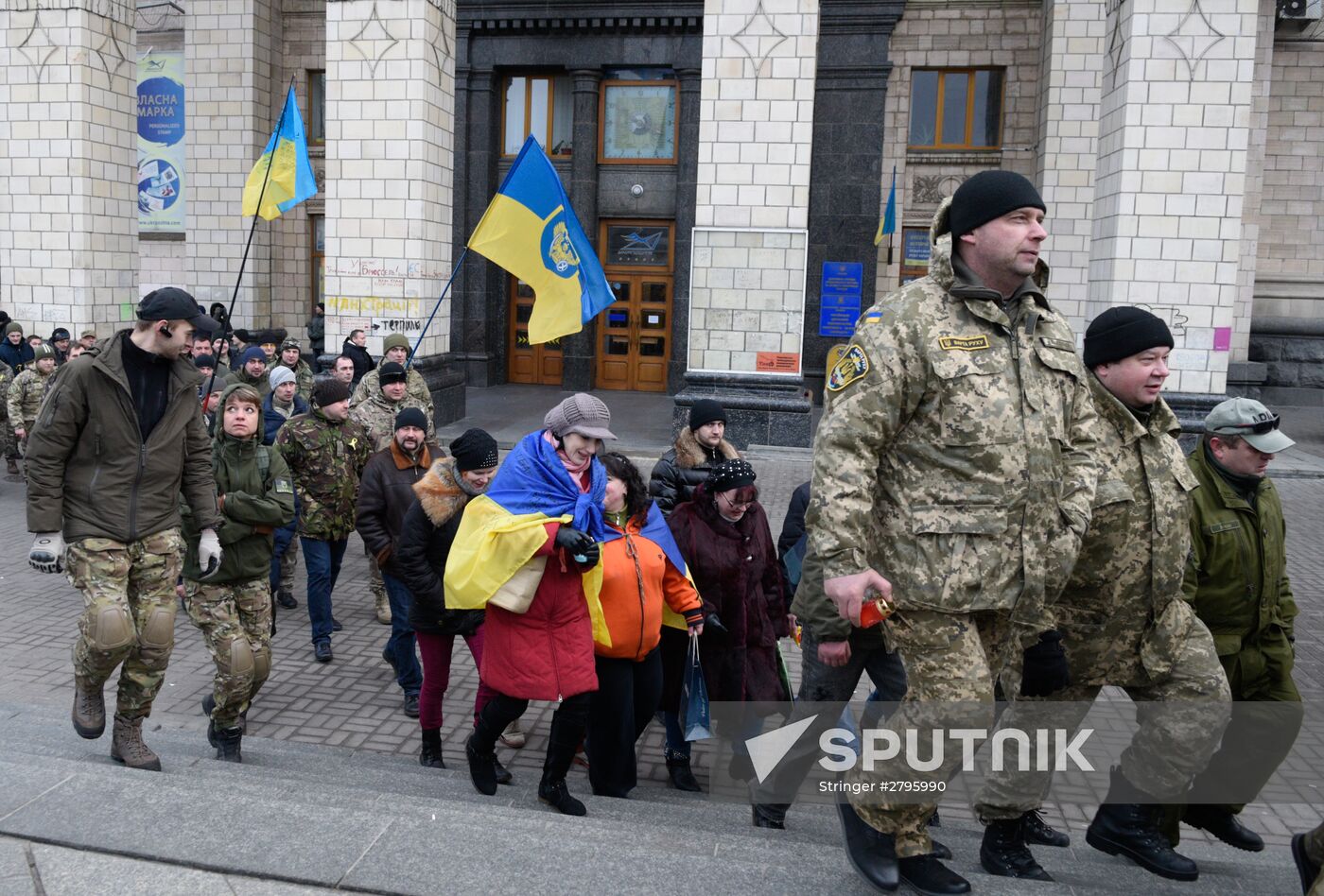 People's Veche (Assembly) of radicals on Indepence Square in Kiev