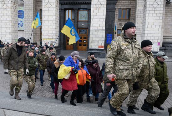 People's Veche (Assembly) of radicals on Indepence Square in Kiev