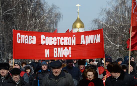 Marches and rallies devoted to Defender of the Fatherland Day in Russian regions
