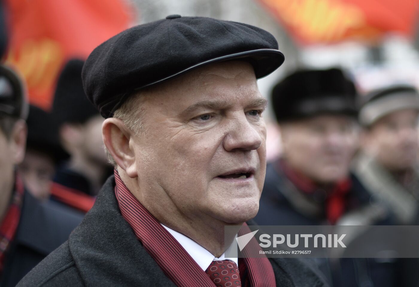 Communist Party's march and rally devoted to 98th anniversary of Soviet Army and Navy