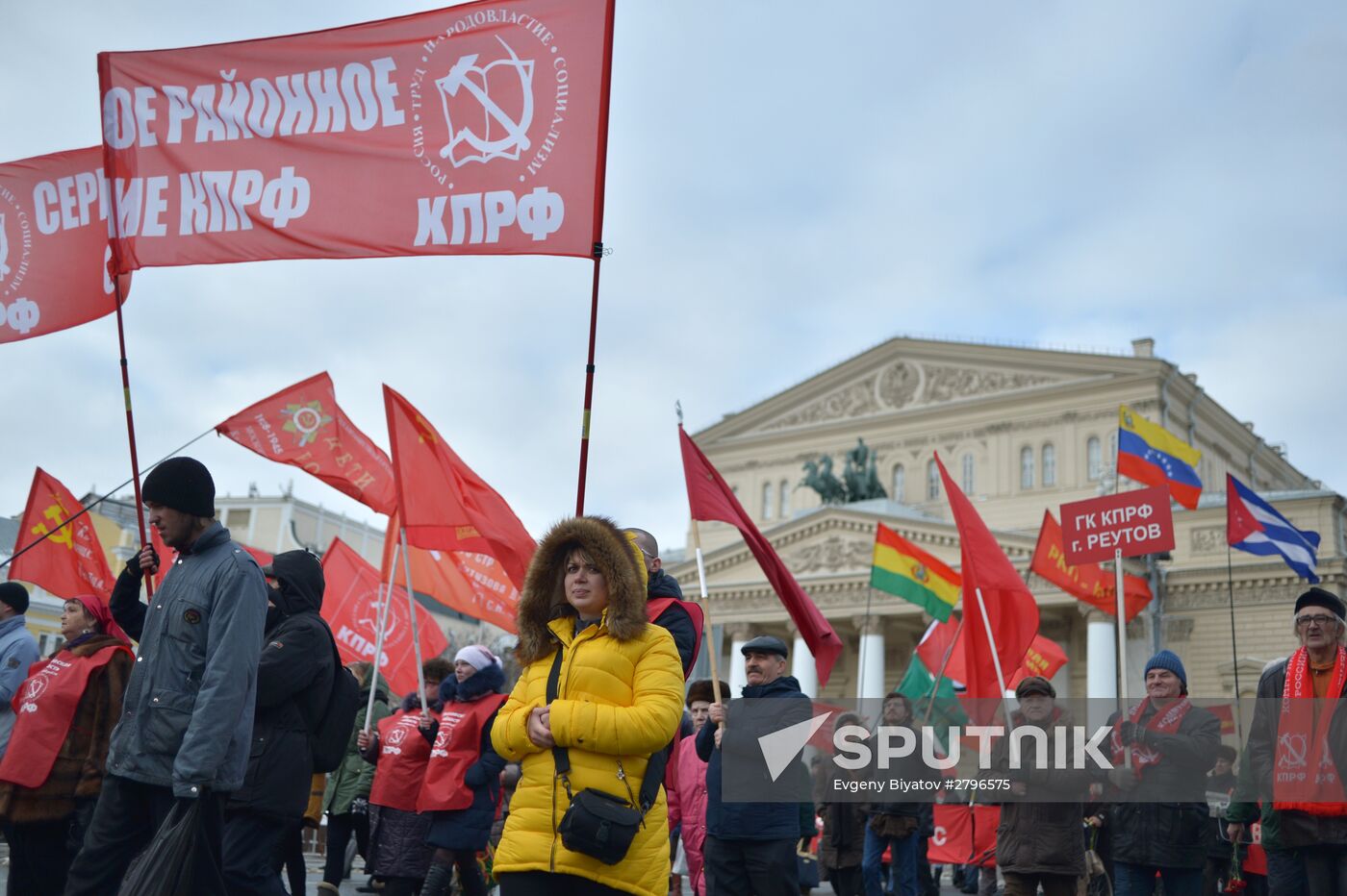 Communist Party's march and rally devoted to 98th anniversary of Soviet Army and Navy