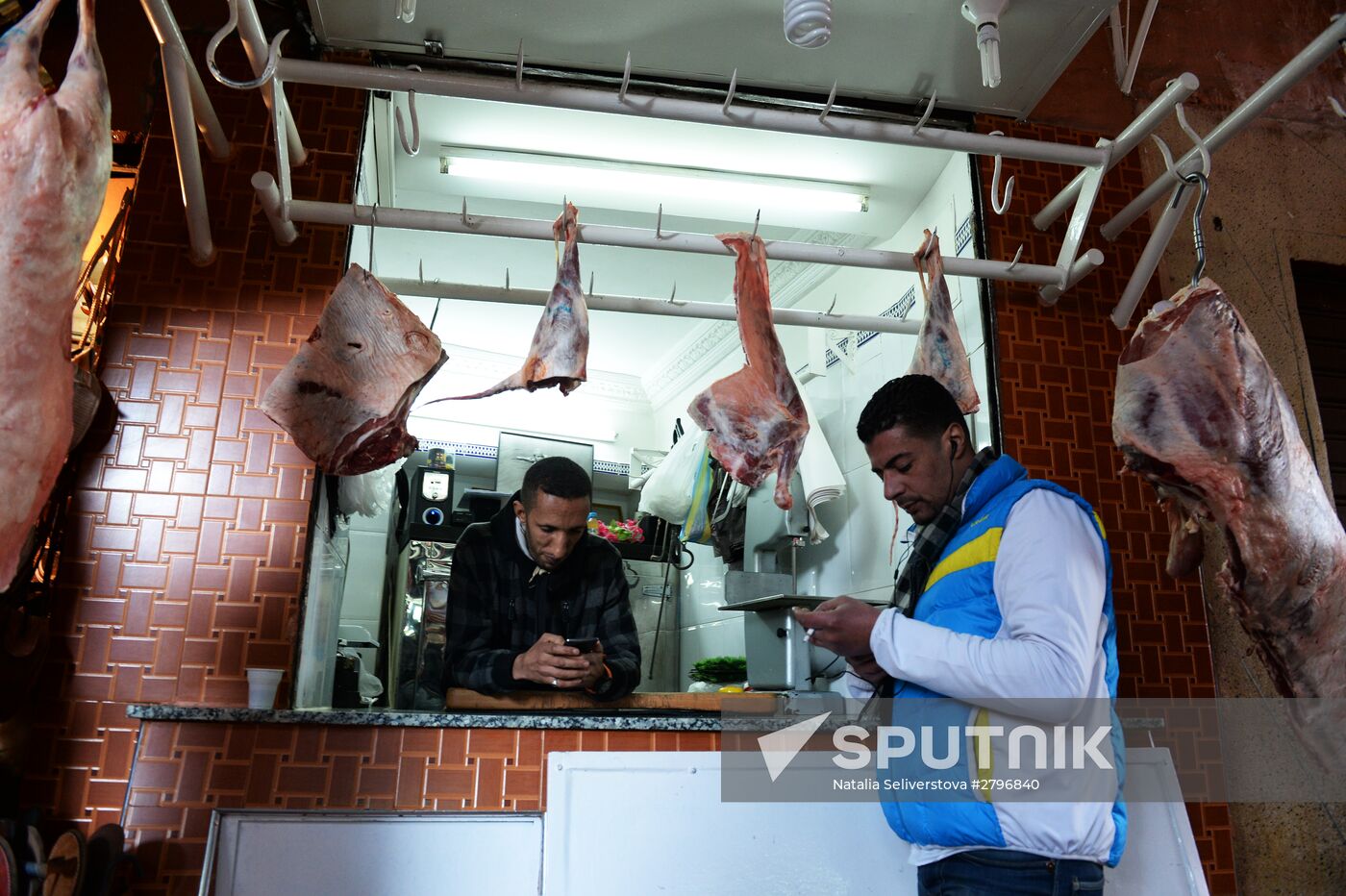 Meat sold in the marketplace in the medina quarter (old city) of Marrakesh. Location: Morocco. Author: Natalia Seliverstova/Sputnik. Marrakesh's medina quarter
