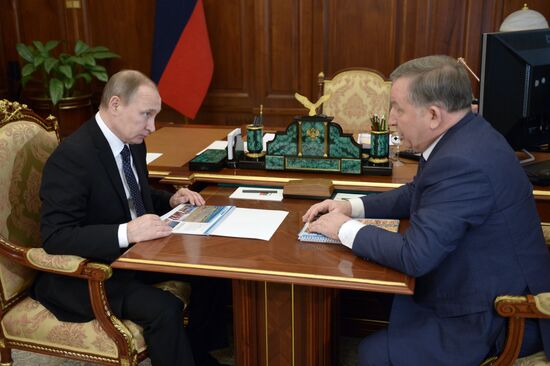 President Vladimir Putin meets with Governor of Altai Territory Alexander Karlin