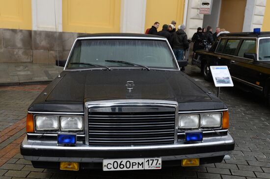 Federal Guard Service cars displayed in the Kremlin