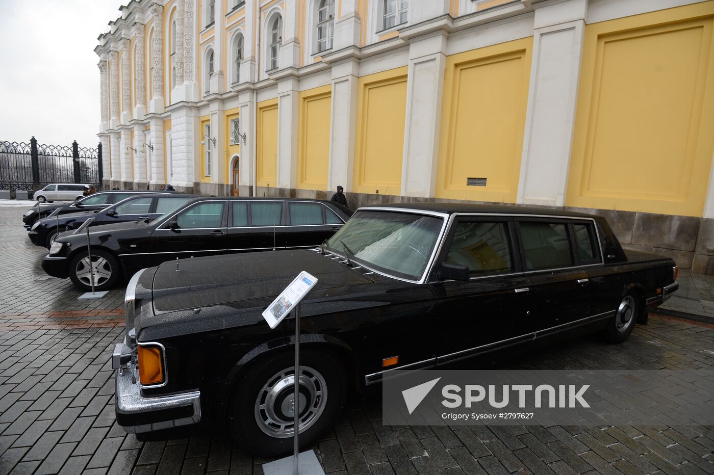Federal Guard Service cars displayed in the Kremlin