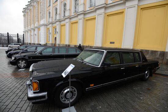 Federal Guard Service cars displayed in the Kremlin