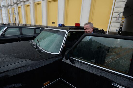 Federal Guard Service cars displayed in the Kremlin