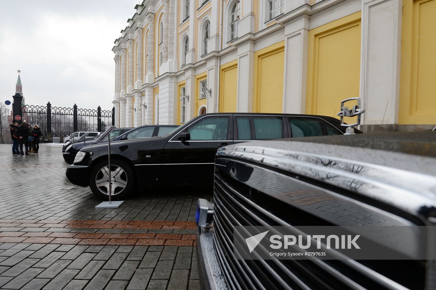 Federal Guard Service cars displayed in the Kremlin