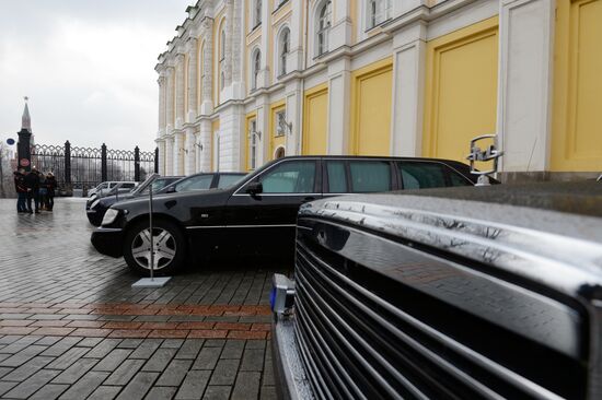 Federal Guard Service cars displayed in the Kremlin