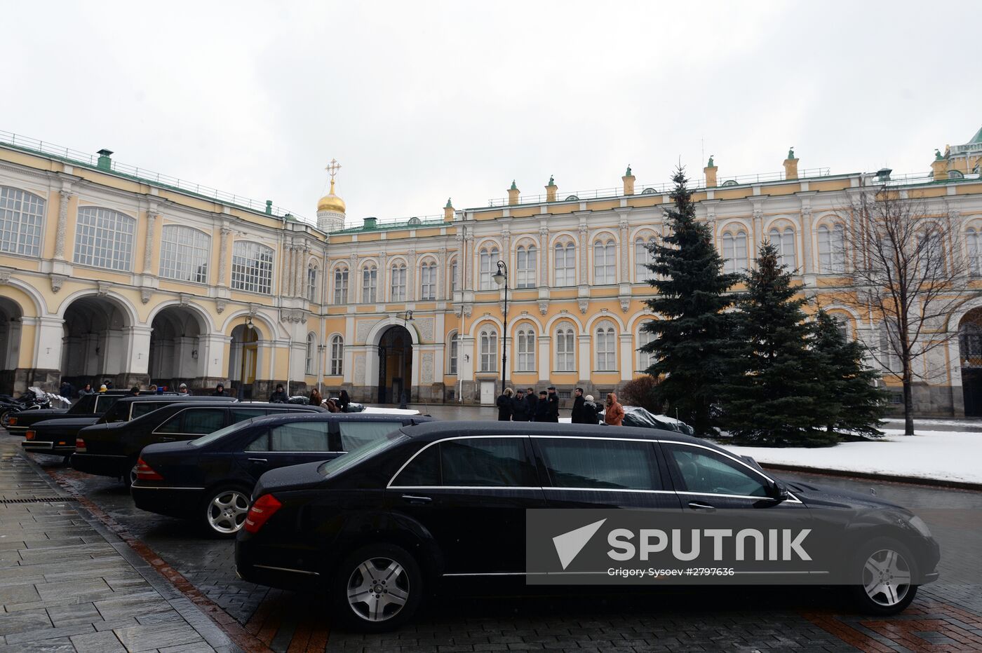 Federal Guard Service cars displayed in the Kremlin