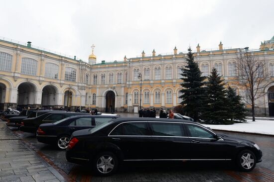 Federal Guard Service cars displayed in the Kremlin