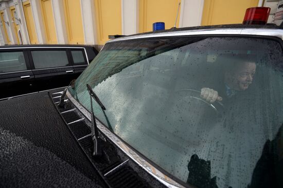 Federal Guard Service cars displayed in the Kremlin