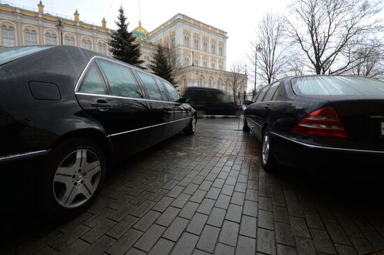Federal Guard Service cars displayed in the Kremlin