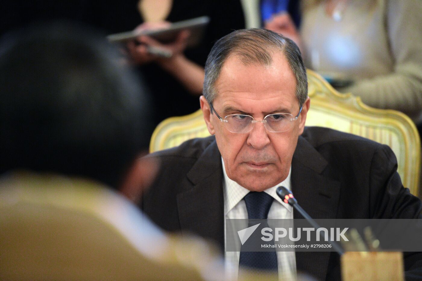 Foreign Minister Sergei Lavrov attends the third session of the Russian-Arab Cooperation Forum