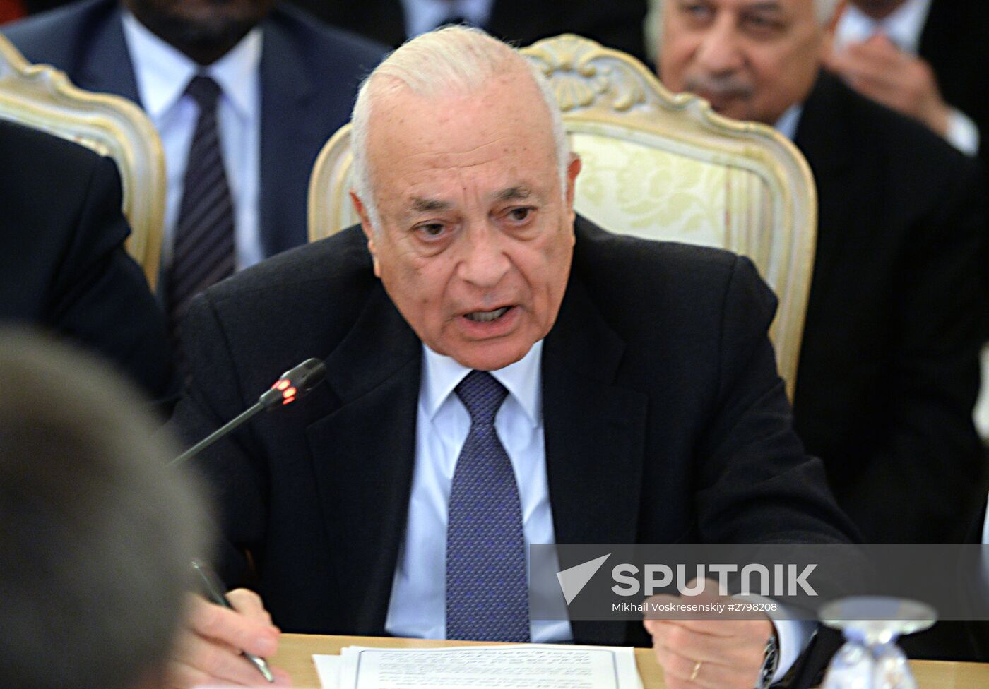 Foreign Minister Sergei Lavrov attends the third session of the Russian-Arab Cooperation Forum