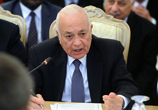 Foreign Minister Sergei Lavrov attends the third session of the Russian-Arab Cooperation Forum