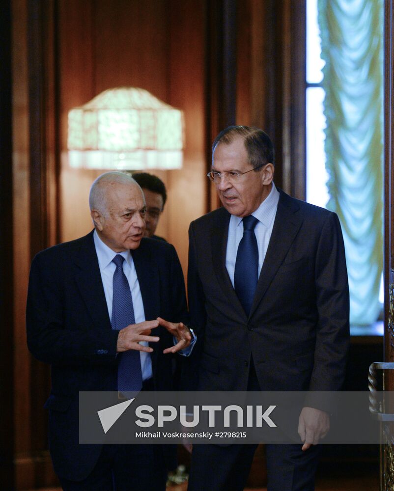 Foreign Minister Sergei Lavrov attends the third session of the Russian-Arab Cooperation Forum