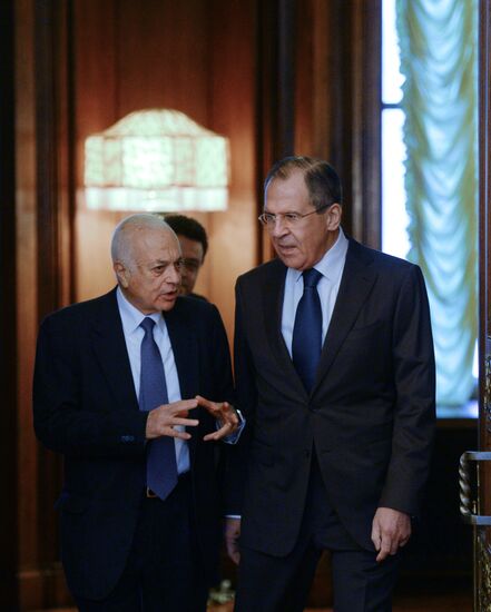 Foreign Minister Sergei Lavrov attends the third session of the Russian-Arab Cooperation Forum