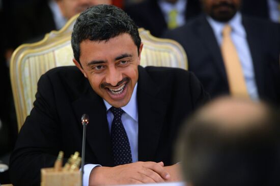 Foreign Minister Sergei Lavrov attends the third session of the Russian-Arab Cooperation Forum