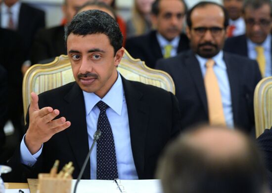 Foreign Minister Sergei Lavrov attends the third session of the Russian-Arab Cooperation Forum